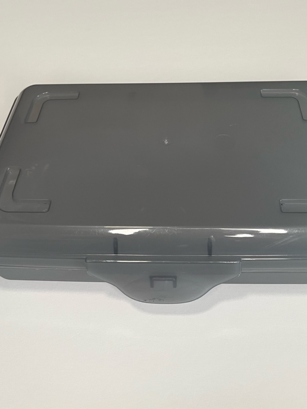 Slim Gray Plastic Storage Box - Snap Lid
